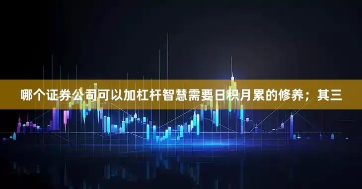 哪个证券公司可以加杠杆智慧需要日积月累的修养；其三